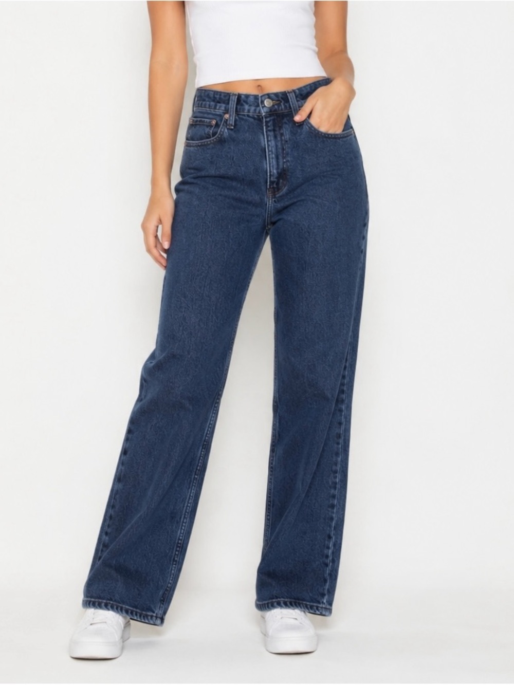 Abercrombie & Fitch Wide Leg Jeans - Dark Blue
